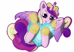 Size: 4093x2894 | Tagged: safe, artist:dbcreativearts, derpibooru import, princess cadance, alicorn, pony, crystal heart, cute, female, filly, nibbling, solo