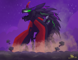 Size: 2732x2114 | Tagged: safe, artist:lordshrekzilla20, derpibooru import, king sombra, kaiju, fanfic:the one true king, crystal, dark crystal, fanfic art, godzilla (series), high res, muto, muto prime