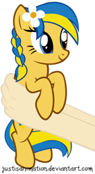 Size: 1812x3308 | Tagged: safe, artist:justisanimation, derpibooru import, oc, oc:ukraine, pony, nation ponies, offscreen character, ponified, ukraine