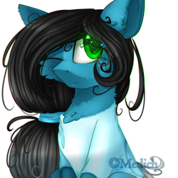 Size: 2449x2449 | Tagged: safe, artist:mediasmile666, derpibooru import, oc, oc only, earth pony, pony, bust, female, hairband, mare, one eye closed, simple background, sitting, solo, transparent background