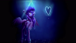 Size: 3827x2153 | Tagged: safe, artist:itssim, derpibooru import, princess luna, alicorn, pony, blue eyes, heart, magic, night, rain, solo, wings