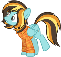 Size: 1024x955 | Tagged: safe, artist:pegasski, derpibooru import, oc, oc:star sketcher, pegasus, pony, clothes, female, mare, shirt, simple background, solo, transparent background