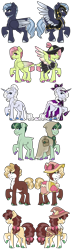 Size: 2244x7794 | Tagged: safe, artist:kryptidkitty, derpibooru import, chancellor puddinghead, clover the clever, commander hurricane, princess platinum, private pansy, smart cookie, earth pony, pegasus, pony, unicorn, kryptverse, story included