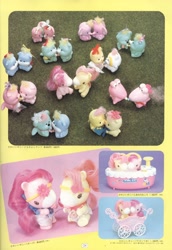 Size: 1102x1600 | Tagged: safe, derpibooru import, pony, g1, baby lily, baby popo, bow, bubble bath, catalog, hair bow, japanese, official, osharena pony, pacifier, takara pony, toy, wagon