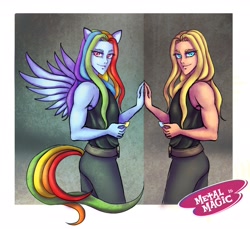 Size: 2420x2213 | Tagged: source needed, safe, anonymous artist, derpibooru import, rainbow dash, anthro, pegasus, crossover, metal, metalocalypse, skwisgaar skwigelf, solo