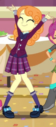 Size: 257x575 | Tagged: safe, derpibooru import, screencap, orange sherbette, scootaloo, equestria girls, friendship games, clothes, cropped, crystal prep academy uniform, cute, female, plaid skirt, pleated skirt, school uniform, skirt