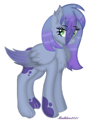 Size: 720x960 | Tagged: safe, artist:madlilon2051, derpibooru import, oc, oc only, oc:jenny feathers, griffon, hybrid, pegasus, cheek fluff, chest fluff, ear fluff, ears, feather, female, fluffy, mare, original art, request, requested art, simple background, solo, transparent background, unamused, wings