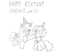 Size: 640x480 | Tagged: safe, ponerpics import, oc, oc:anon filly, oc:venanon, birthday, boop, cute, female, filly