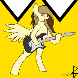 Size: 1000x1000 | Tagged: safe, artist:mh148, derpibooru import, oc, oc:prince whateverer, pegasus, crown, electric guitar, guitar, jewelry, musical instrument, regalia