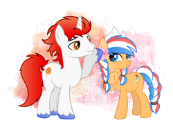 Size: 5000x3623 | Tagged: artist needed, safe, derpibooru import, oc, oc only, oc:ember, oc:ember (hwcon), oc:stroopwafeltje, female, hearth's warming con, high res, male, mascot, netherlands, ponycon holland
