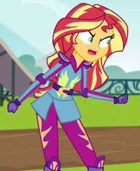 Size: 429x527 | Tagged: safe, derpibooru import, screencap, sunset shimmer, equestria girls, friendship games, cropped, solo
