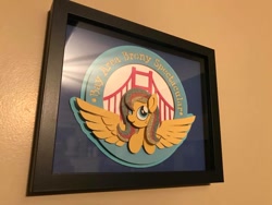 Size: 960x720 | Tagged: safe, artist:samohtlion, derpibooru import, oc, oc:golden gates, babscon, craft, logo, papercraft