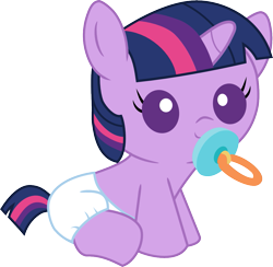 Size: 1125x1100 | Tagged: safe, alternate version, artist:mighty355, derpibooru import, twilight sparkle, pony, unicorn, baby, baby eyes, baby pony, babylight sparkle, cute, cute baby, dawwww, diaper, female, filly, filly twilight sparkle, foal, infant, infant twilight, newborn, newborn baby, newborn filly, newborn foal, newborn infant, pacifier, sitting, vector, white diaper, younger