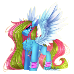 Size: 2449x2449 | Tagged: safe, artist:mediasmile666, derpibooru import, oc, oc only, oc:media smile, pegasus, pony, chest fluff, female, high res, jewelry, mare, pegasus oc, pendant, simple background, solo, spread wings, standing, transparent background, wings