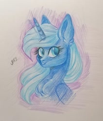 Size: 917x1080 | Tagged: safe, artist:ske, derpibooru import, princess luna, alicorn, pony, pencil drawing, solo, traditional art