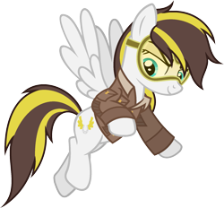 Size: 1807x1675 | Tagged: safe, artist:pegasski, derpibooru import, oc, oc:ruffian, pegasus, clothes, female, goggles, jacket, mare, simple background, solo, transparent background