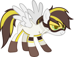 Size: 1593x1239 | Tagged: safe, artist:pegasski, derpibooru import, oc, oc:ruffian, pegasus, pony, clothes, female, flight suit, goggles, mare, simple background, solo, transparent background