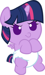 Size: 1024x1697 | Tagged: safe, artist:megarainbowdash2000, derpibooru import, twilight sparkle, twilight sparkle (alicorn), alicorn, pony, angry, angry baby, baby, baby alicorn, baby eyes, baby pony, babylight sparkle, cute, diaper, infant, infant twilight, newborn, newborn baby, newborn filly, newborn foal, newborn infant, vector, white diaper, younger