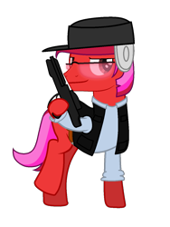 Size: 943x1251 | Tagged: safe, artist:ngthanhphong, derpibooru import, oc, oc:ruby star, earth pony, blaster, glasses, male, soldier, stallion, star wars