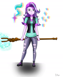 Size: 1280x1580 | Tagged: safe, artist:film77asq, derpibooru import, starlight glimmer, equestria girls, female, solo, staff, staff of sameness