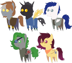 Size: 3290x2859 | Tagged: safe, artist:sketchmcreations, derpibooru import, oc, oc only, oc:edd roach, oc:radan, oc:thunder chaser, oc:twisted gears, changeling, earth pony, pegasus, pony, changeling oc, clothes, commission, dynamite, earth pony oc, explosives, female, high res, male, mare, pegasus oc