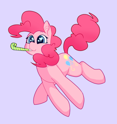 Size: 1230x1300 | Tagged: safe, artist:fewderpewders, derpibooru import, pinkie pie, earth pony, pony, cute, diapinkes, female, gray background, happy, heart eyes, mare, party horn, simple background, smiling, solo, wingding eyes