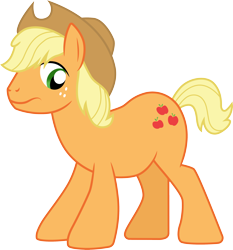 Size: 3000x3221 | Tagged: safe, artist:cloudyglow, derpibooru import, applejack, big macintosh, earth pony, pony, magic duel, .ai available, big jackintosh, disguise, high res, male, simple background, solo, stallion, transparent background, vector