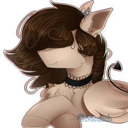 Size: 2449x2449 | Tagged: safe, artist:mediasmile666, derpibooru import, oc, oc only, pegasus, pony, bust, chest fluff, choker, crossed hooves, simple background, solo, transparent background