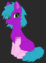 Size: 3393x4606 | Tagged: safe, artist:linkpy, derpibooru import, oc, oc only, earth pony, pony, clothes, dreamworks face, earth pony oc, eye clipping through hair, female, high res, mare, smiling, socks, solo