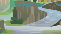 Size: 1280x720 | Tagged: safe, derpibooru import, screencap, surf and/or turf, background, mount aris, no pony, scenic ponyville