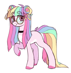 Size: 1280x1305 | Tagged: safe, artist:lynesssan, derpibooru import, oc, oc:rainbow quartz, pegasus, pony, female, glasses, mare, simple background, solo, transparent background