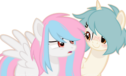 Size: 1024x619 | Tagged: safe, artist:lynesssan, derpibooru import, oc, oc only, oc:lyly, oc:lyness, pegasus, pony, unicorn, female, mare, simple background, transparent background