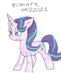 Size: 926x1120 | Tagged: safe, artist:cmara, derpibooru import, starlight glimmer, pony, unicorn, female, mare, simple background, solo, traditional art, white background