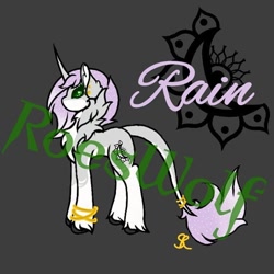 Size: 562x562 | Tagged: safe, artist:roeswolfcreations, derpibooru import, oc, oc only, pony, unicorn, base used, bracelet, chest fluff, dark background, horn, jewelry, leonine tail, solo, unicorn oc, unshorn fetlocks