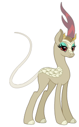 Size: 873x1408 | Tagged: safe, artist:musical-medic, derpibooru import, oc, oc only, kirin, base, cloven hooves, eyelashes, female, horn, simple background, smiling, solo, transparent background