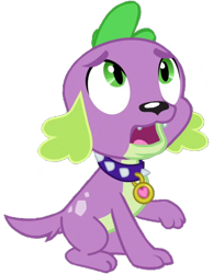 Size: 795x1024 | Tagged: safe, derpibooru import, editor:lonely fanboy48, spike, spike the regular dog, dog, equestria girls, friendship games, collar, looking up