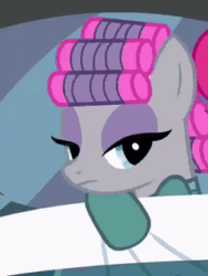 Size: 241x319 | Tagged: safe, derpibooru import, screencap, maud pie, pinkie pie, earth pony, pony, rock solid friendship, season 7, animated, bed, clothes, cropped, cute, daaaaaaaaaaaw, female, forehead kiss, gif, hair curlers, kissing, mare, maudabetes, pajamas, pie sisters, platonic kiss, sibling love, siblings, sisterly love, sisters, solo focus