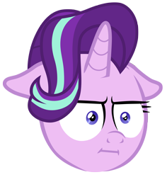Size: 7000x7400 | Tagged: safe, artist:tardifice, derpibooru import, starlight glimmer, pony, unicorn, :i, absurd resolution, ears, female, floppy ears, head only, i mean i see, mare, simple background, solo, transparent background, vector
