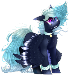 Size: 2347x2555 | Tagged: safe, artist:mediasmile666, derpibooru import, oc, oc only, pegasus, pony, choker, female, mare, simple background, solo, standing, teary eyes, transparent background