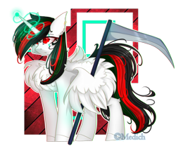 Size: 2683x2235 | Tagged: safe, artist:mediasmile666, derpibooru import, oc, oc only, alicorn, pony, abstract background, alicorn oc, female, horn, mare, red eyes, solo, wings