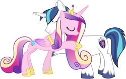 Size: 6390x4000 | Tagged: safe, artist:90sigma, derpibooru import, princess cadance, shining armor, alicorn, pony, unicorn, female, hug, male, mare, shiningcadance, shipping, simple background, stallion, straight, transparent background, vector