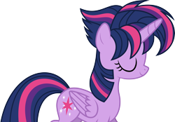 Size: 4632x3229 | Tagged: safe, artist:drakizora, derpibooru import, twilight sparkle, twilight sparkle (alicorn), alicorn, pony, castle sweet castle, alternate hairstyle, eyes closed, female, high res, mare, punklight sparkle, simple background, transparent background, vector