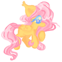 Size: 1376x1394 | Tagged: safe, artist:webkinzworldz, derpibooru import, fluttershy, pegasus, pony, cutie mark eyes, hair over one eye, messy mane, no pupils, simple background, smol, solo, transparent background, two toned wings, wingding eyes, wings