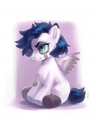 Size: 1449x1869 | Tagged: safe, artist:lunnitavaldez, derpibooru import, oc, oc only, oc:lunnita, pegasus, pony, foal, solo