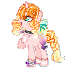 Size: 2304x2216 | Tagged: safe, artist:anno酱w, derpibooru import, oc, oc only, unicorn, base used, bow, curly hair, freckles, horn, jewel, jewelry, one hoof raised, pigtails, simple background, solo, transparent background, unicorn oc