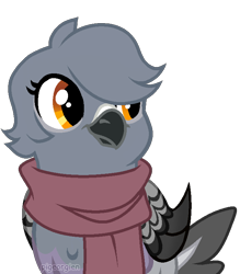 Size: 674x768 | Tagged: safe, artist:alari1234-bases, artist:pigeorgien, derpibooru import, oc, oc only, oc:geraldine(pigeorgien), griffon, base used, clothes, female, griffon oc, looking away, scarf, simple background, smiling, solo, transparent background