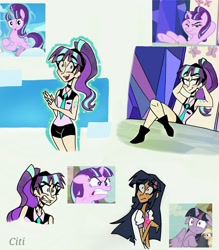 Size: 2148x2453 | Tagged: safe, artist:citi, derpibooru import, screencap, starlight glimmer, twilight sparkle, twilight sparkle (alicorn), alicorn, human, the cutie map, the cutie re-mark, cutie mark on human, humanized, magic, quiet, ragelight glimmer, s5 starlight, scene interpretation, screencap reference, shut up twilight, starlight says bravo, welcome home twilight