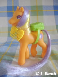 Size: 714x955 | Tagged: safe, derpibooru import, g2, backpack, comb, glittery study, irl, photo, purse ponies, solo, toy