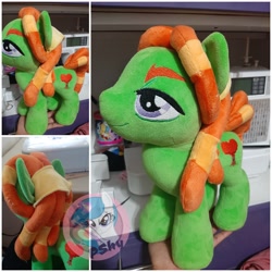 Size: 2048x2048 | Tagged: safe, artist:plushiesshy, derpibooru import, tree hugger, headband, irl, photo, plushie, spanish, watermark