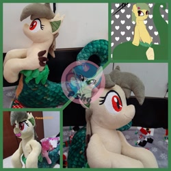 Size: 2048x2048 | Tagged: safe, artist:plushiesshy, derpibooru import, oc, oc only, oc:shappy, hybrid, lamia, original species, snake, snake pony, irl, photo, plushie, red eyes, spanish, watermark